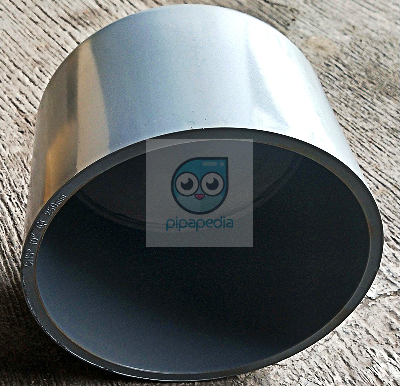 foto dop atau cap PVC 10 inch dari samping bawah