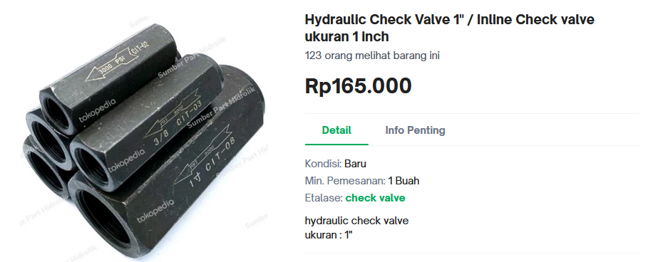 hydraulic check valve