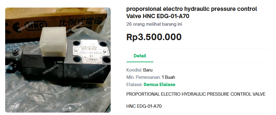 hydraulic proportional control valve