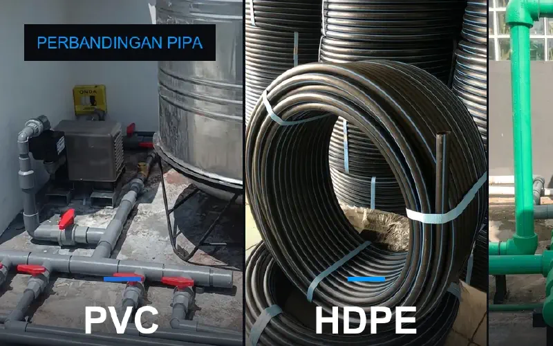 Perbandingan pipa PVC, pipa HDPE, dan pipa PP-R