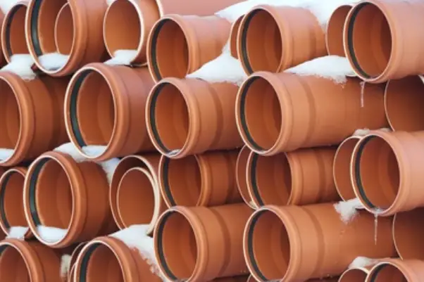 PVC pipe in winter