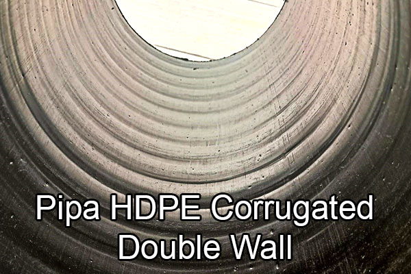 Pipa HDPE corrugated double wall tampak dalam