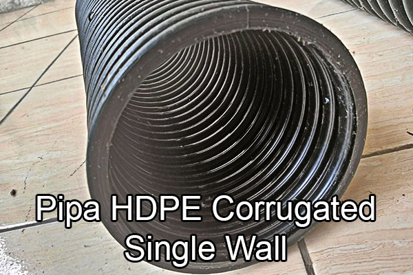 Pipa HDPE corrugated single wall tampak samping