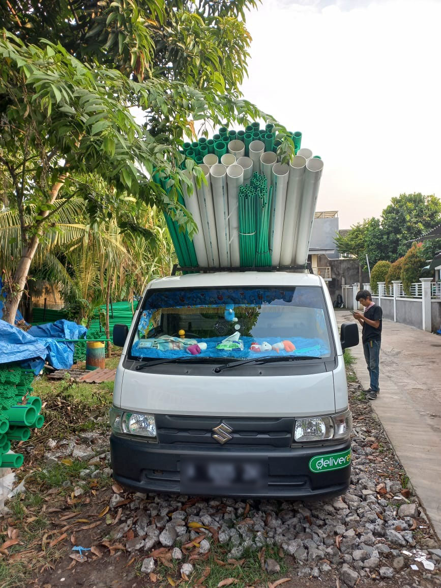 Pengiriman pipa PVC dan PPR untuk proyek pak Mamat di Banten pada tanggal 27 September 2021