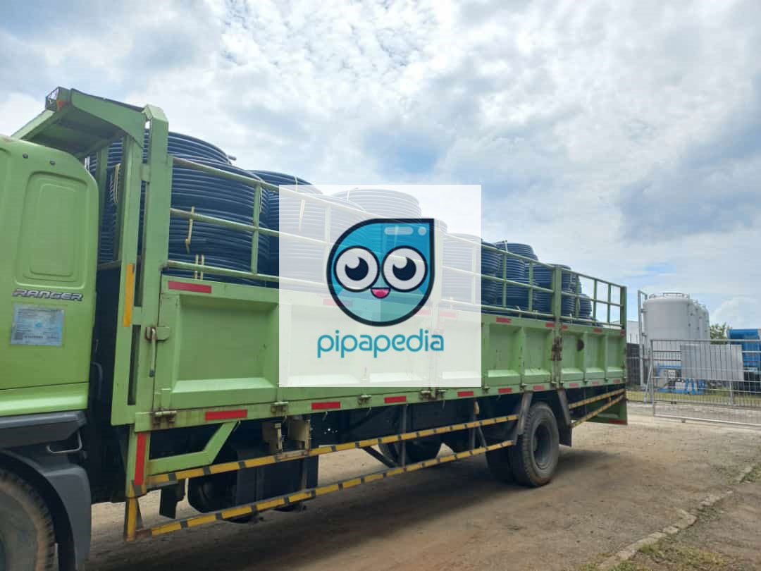 pengiriman pipa HDPE ke Sentul untuk proyek irigasi
