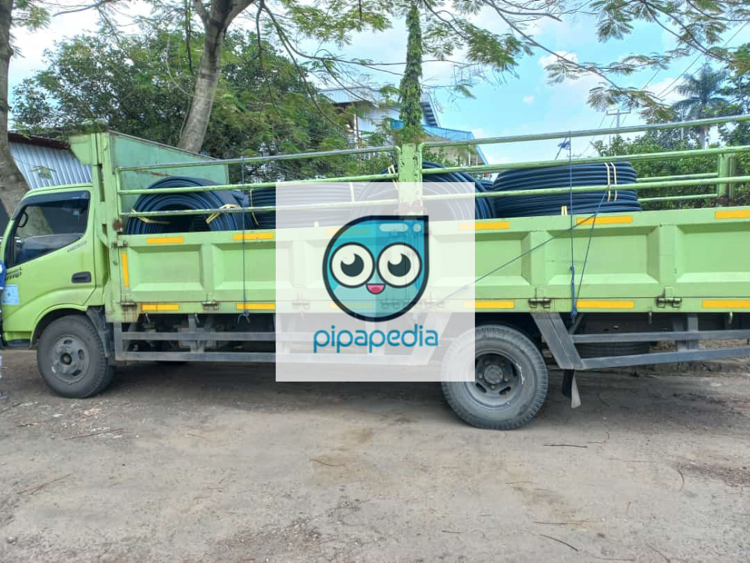 Pengiriman pipa HDPE untuk proyek sentul