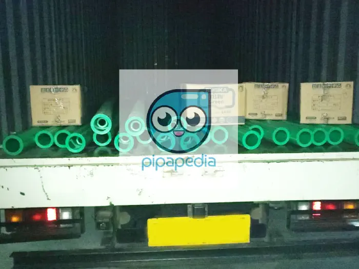Bukti pengiriman Proyek Gresik - Pabrik Biskuit - Pipa PPR Rucika Green oleh PipaPedia