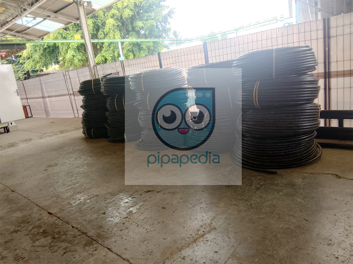 kondisi pipa HDPE pesanan pak Asep setelah sampai di lokasi pengiriman